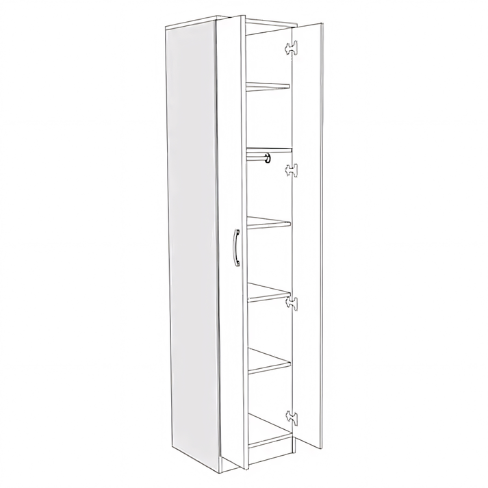 Ντουλάπα Δίφυλλη REIDUN Λευκό Μοριοσανίδα 60x50x195cm