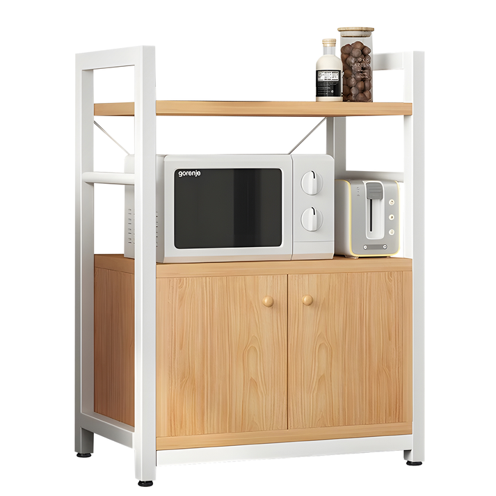Ραφιέρα Κουζίνας STOAT Φυσικό/Λευκό MDF/Μέταλλο 60x36x82cm