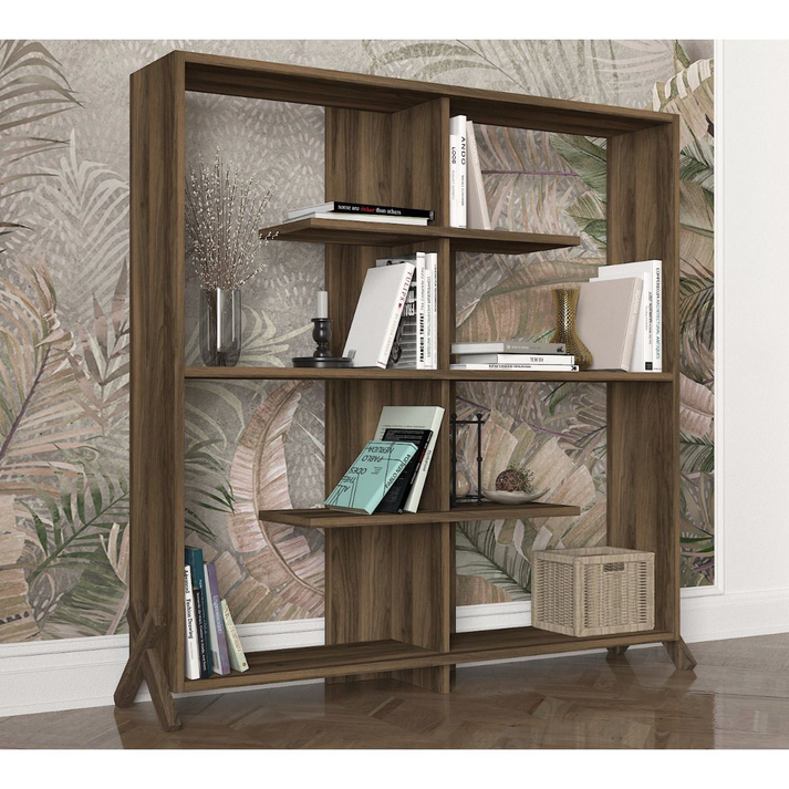 Βιβλιοθήκη Kos Σκούρο Καφέ 112x22x115cm