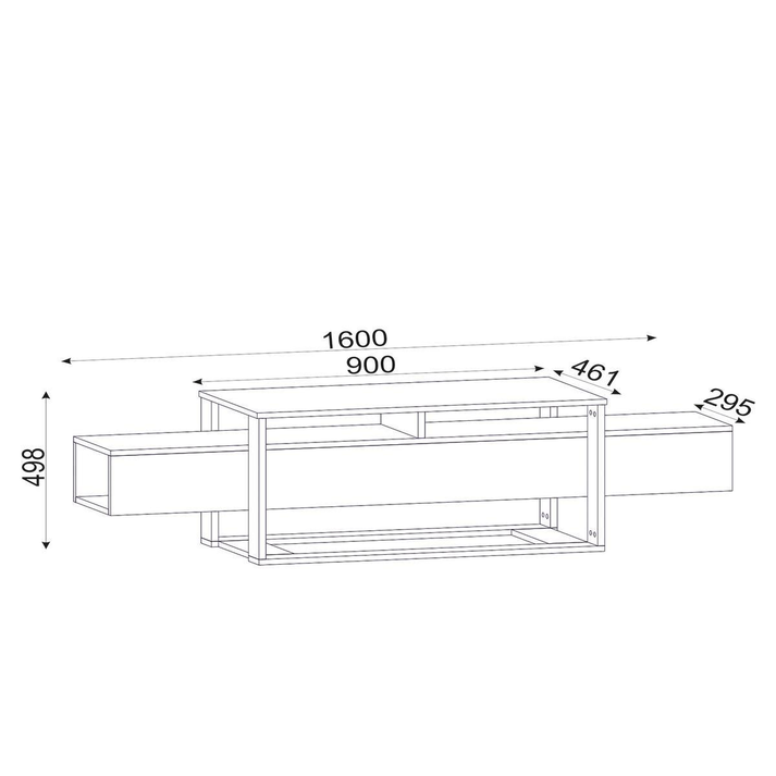 Έπιπλο Τηλεόρασης LEVITHA Μαύρο Μοριοσανίδα/Μελαμίνη 160x50x46cm