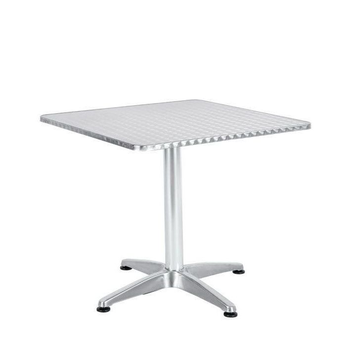Τραπέζι Αλουμινίου CALLISTO Ασημί 70x70x70cm