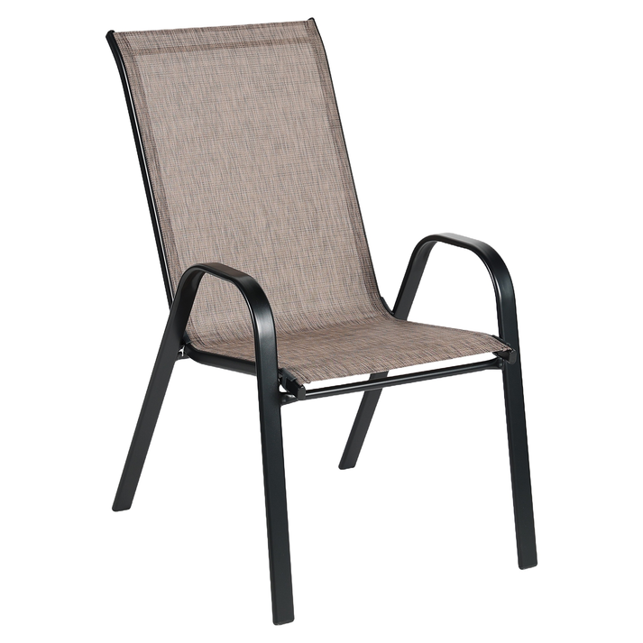 Πολυθρόνα Κήπου NEPTUNE Καφέ/Μαύρο Μέταλλο/Textilene 55x75x95cm