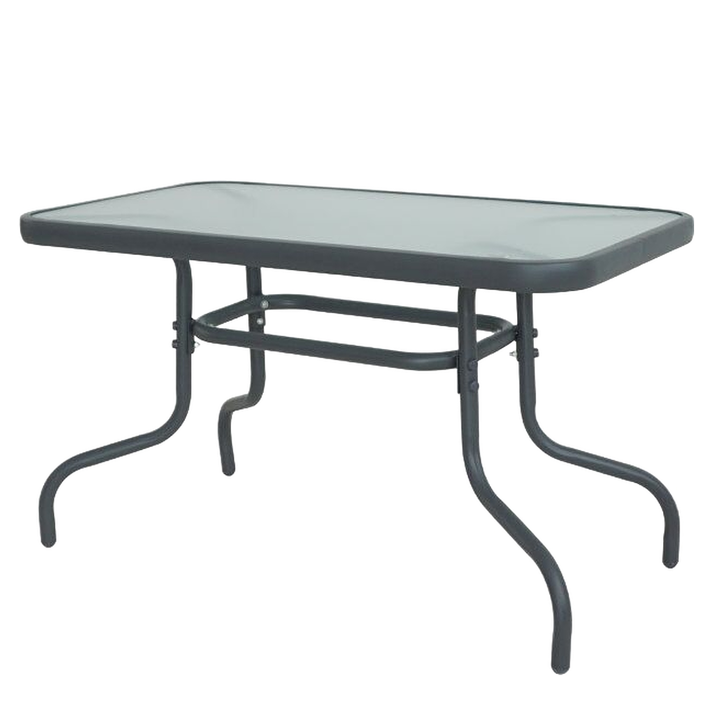 Τραπέζι Κήπου VULCAN Γκρι Μέταλλο/Γυαλί 110x60x70cm