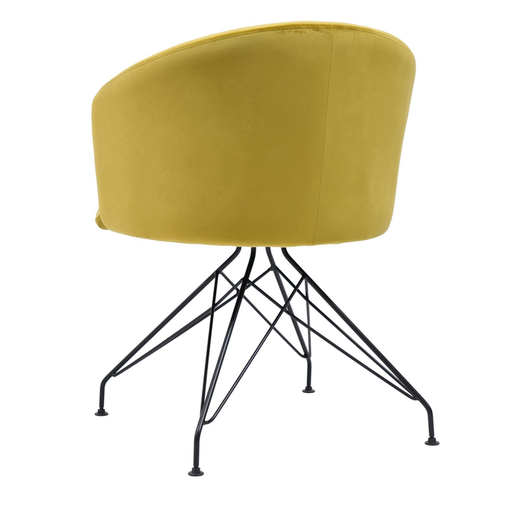 Πολυθρόνα JOHAN Κίτρινο Βελούδο/Μέταλλο 63x51x78cm