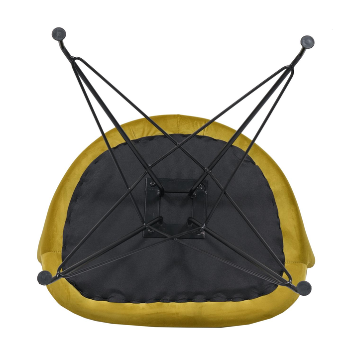 Πολυθρόνα JOHAN Κίτρινο Βελούδο/Μέταλλο 63x51x78cm