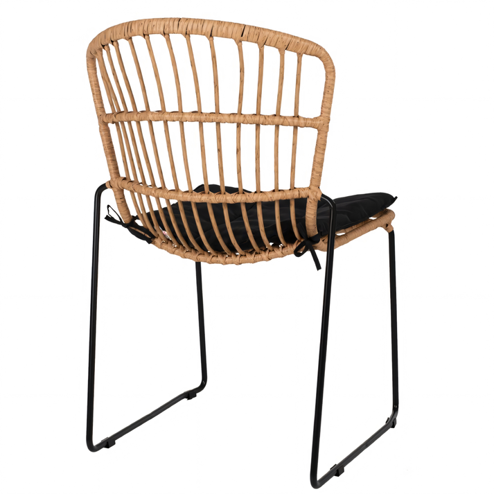Καρέκλα Κήπου ALFENUS Φυσικό/Μαύρο Rattan/Μέταλλο 50x55x84cm