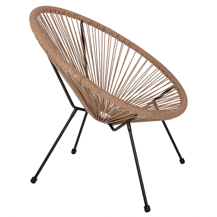 Πολυθρόνα Κήπου APRONIUS Φυσικό/Μαύρο Rattan/Μέταλλο 71x73x77cm