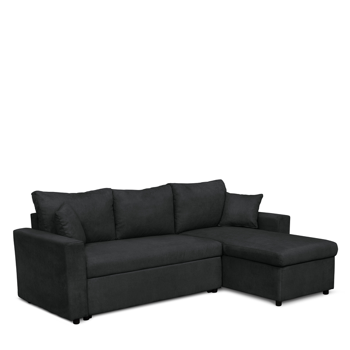 Καναπές Γωνιακός Αναστρέψιμος ULUA Μαύρο 225x148x81cm