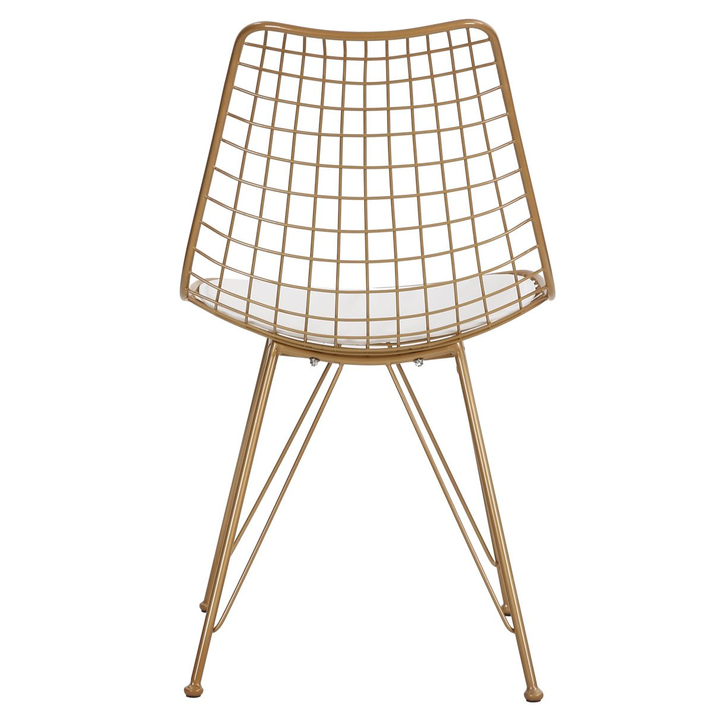 Καρέκλα Μεταλλική FAGUS Με Μαξιλάρι Χρυσό 49x58x83.5cm