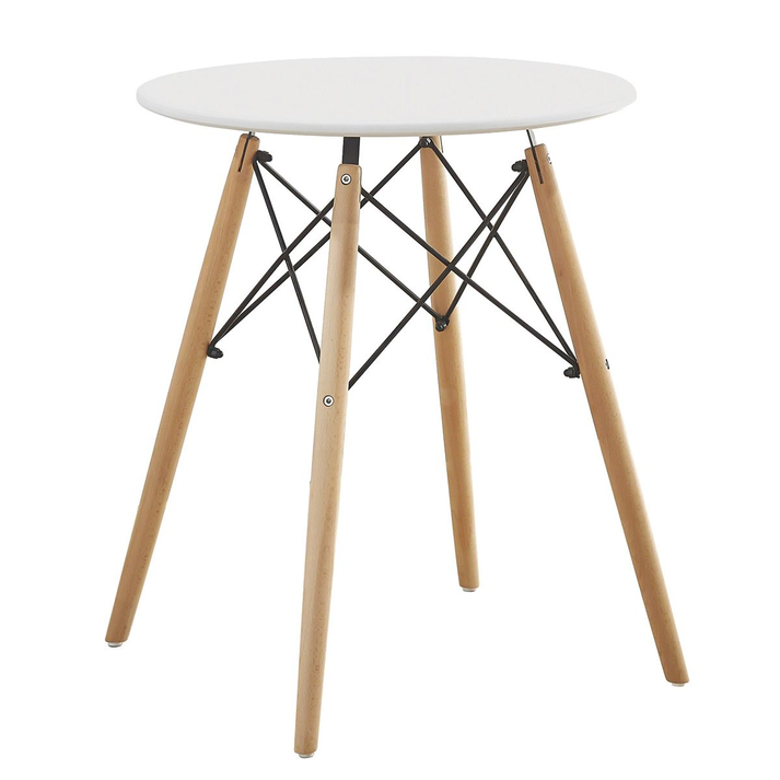Τραπέζι RAPTOR Λευκό MDF/Ξύλο Ø60x70cm