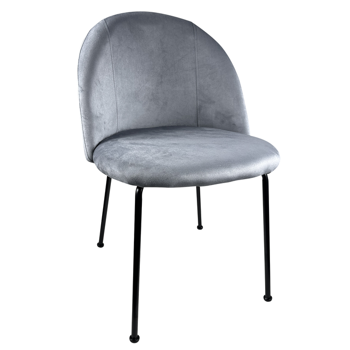 Καρέκλα Τραπεζαρίας TROUTMAN Γκρι/Μαύρο Βελούδο/Μέταλλο 58x50x80cm