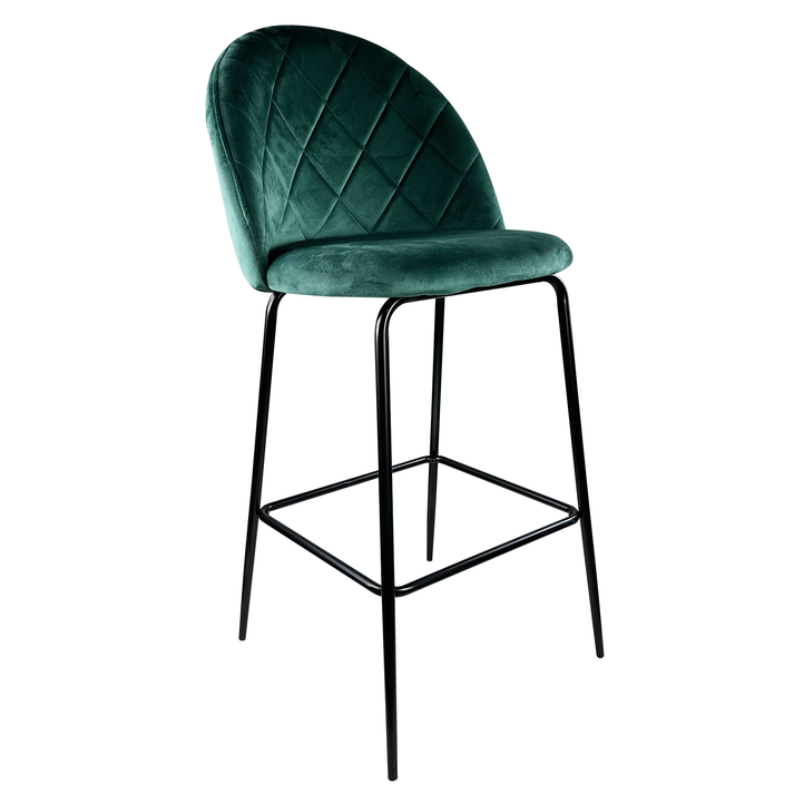 Σκαμπό Bar UNDERHILL Κυπαρισσί/Μαύρο Βελούδο/Μέταλλο 45x53x107cm