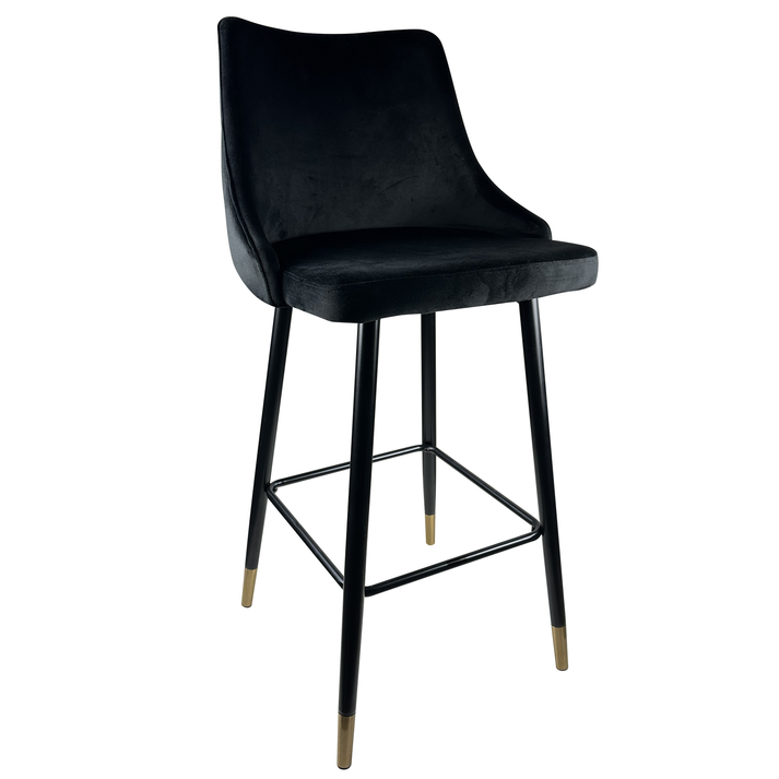 Σκαμπό Bar MANHATTAN Μαύρο Βελούδο/Μέταλλο 51x57x110cm