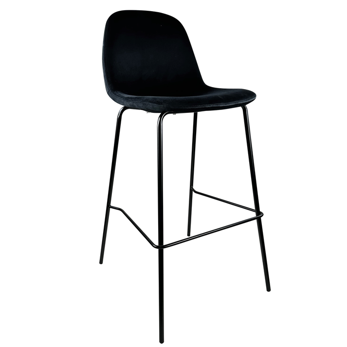 Σκαμπό Bar BROOKLYN Μαύρο Βελούδο/Μέταλλο 47x51x96cm