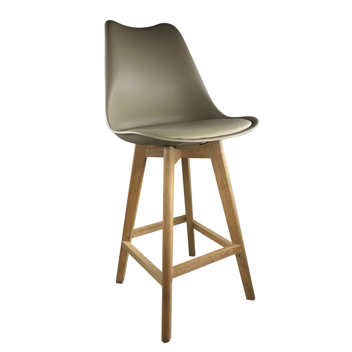 Σκαμπό Bar BRONX Cappuccino PP/PU/Ξύλο 57.5x49x105cm