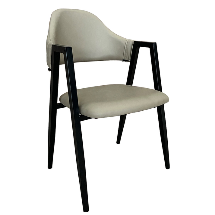Καρέκλα Τραπεζαρίας SOLANA Cappuccino/Μαύρο PU/Μέταλλο 51x51x81cm