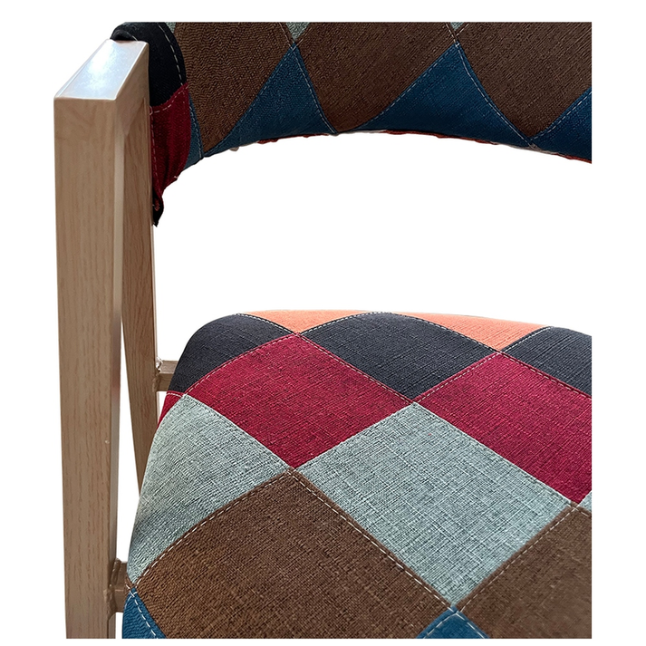 Καρέκλα Τραπεζαρίας SOLANA Patchwork Ύφασμα/Μέταλλο 51x51x81cm
