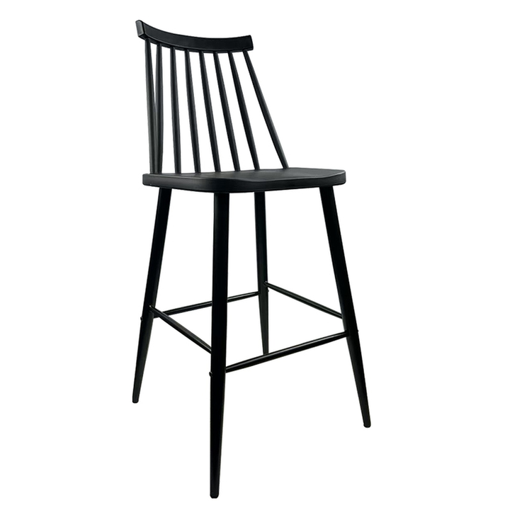 Σκαμπό Bar MARANTA Μαύρο PP/Μέταλλο 45x46x97cm
