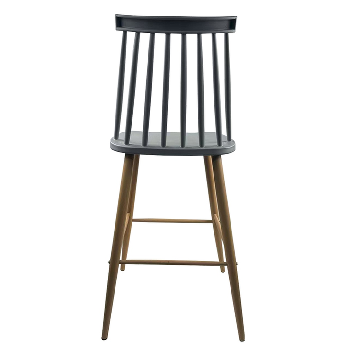 Σκαμπό Bar MARANTA Γκρι/Φυσικό PP/Μέταλλο 45x46x97cm