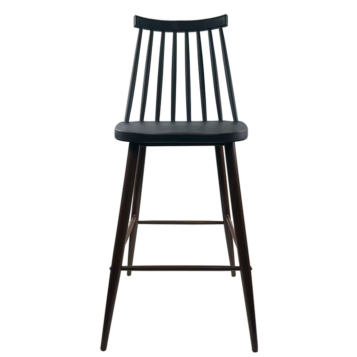 Σκαμπό Bar  MARANTA Μαύρο/Καρυδί PP/Μέταλλο 45x46x97cm