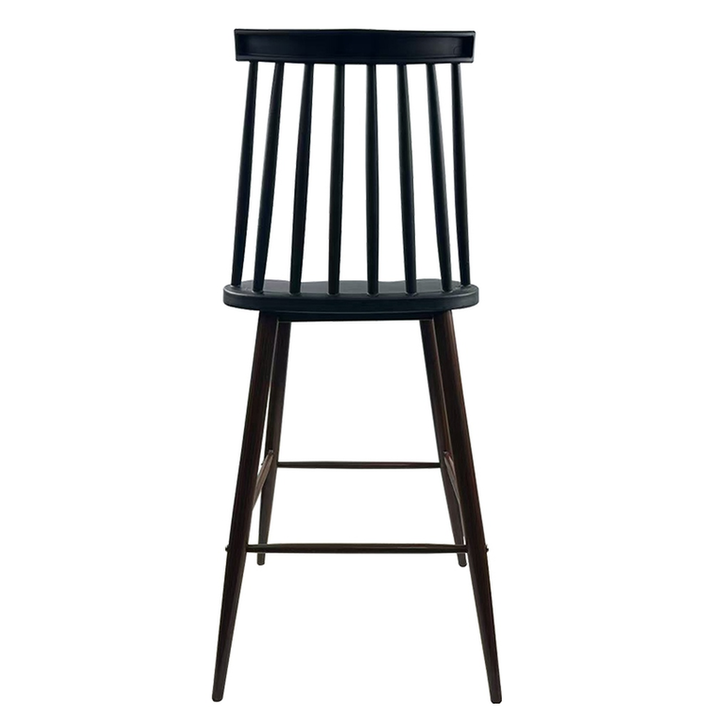 Σκαμπό Bar  MARANTA Μαύρο/Καρυδί PP/Μέταλλο 45x46x97cm