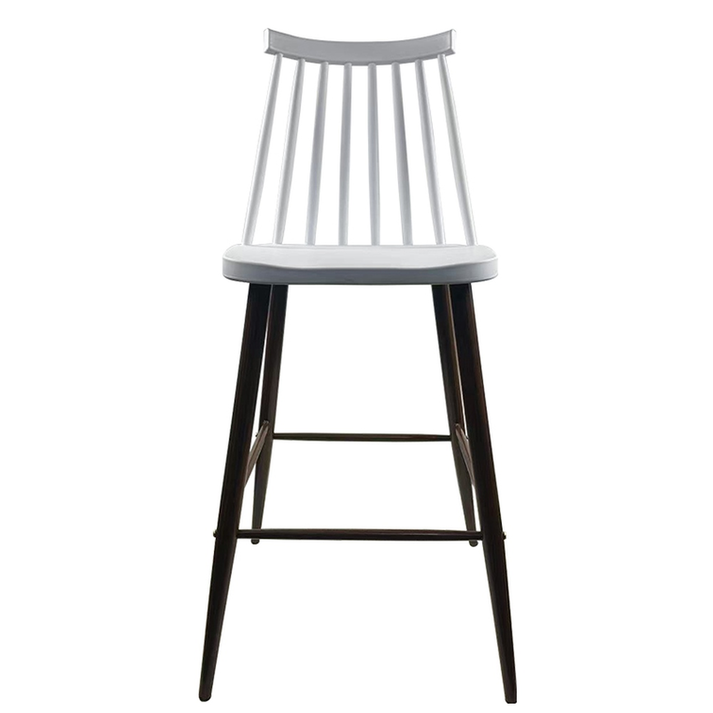 Σκαμπό Bar MARANTA Λευκό/Καρυδί PP/Μέταλλο 45x46x97cm