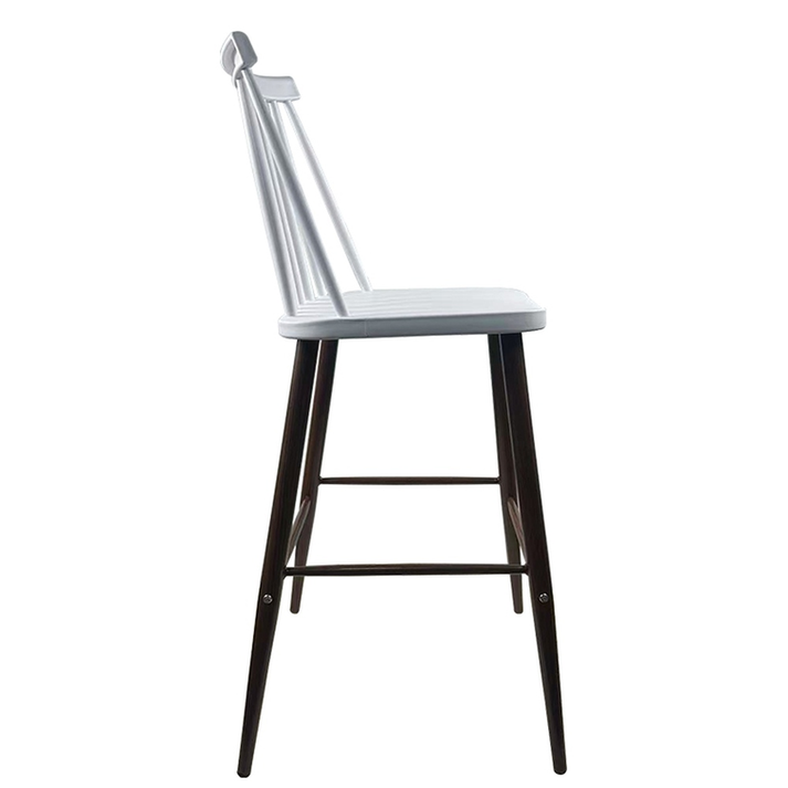 Σκαμπό Bar MARANTA Λευκό/Καρυδί PP/Μέταλλο 45x46x97cm