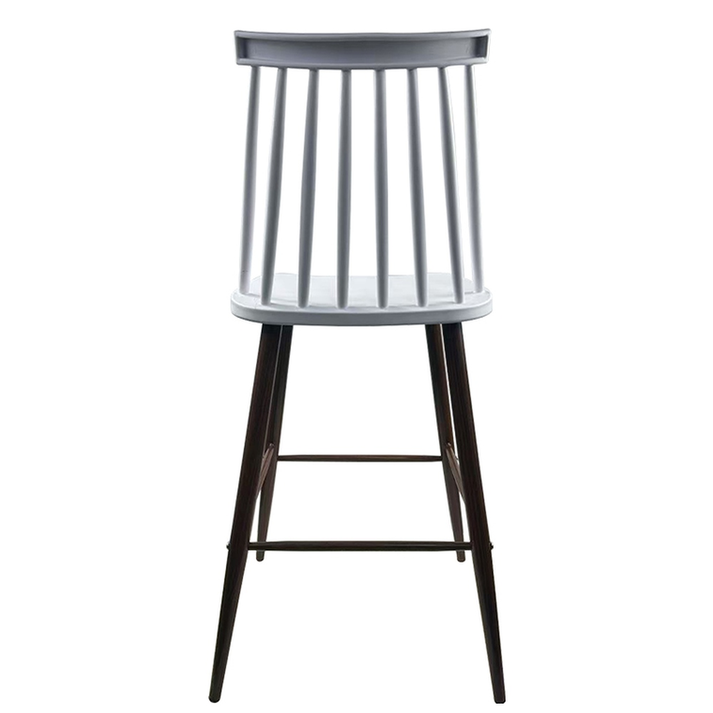 Σκαμπό Bar MARANTA Λευκό/Καρυδί PP/Μέταλλο 45x46x97cm