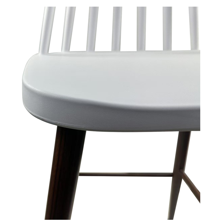 Σκαμπό Bar MARANTA Λευκό/Καρυδί PP/Μέταλλο 45x46x97cm