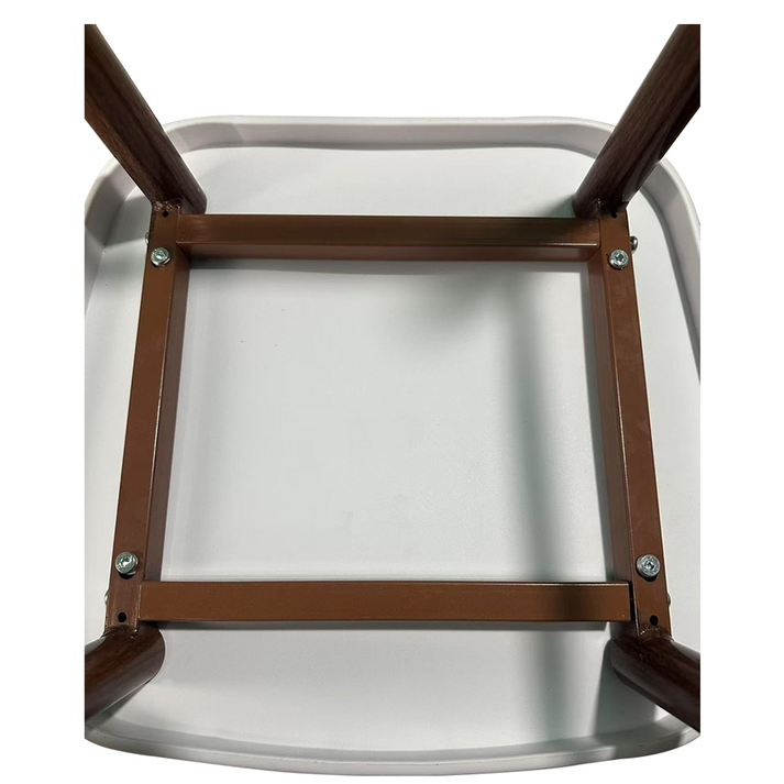 Σκαμπό Bar MARANTA Λευκό/Καρυδί PP/Μέταλλο 45x46x97cm