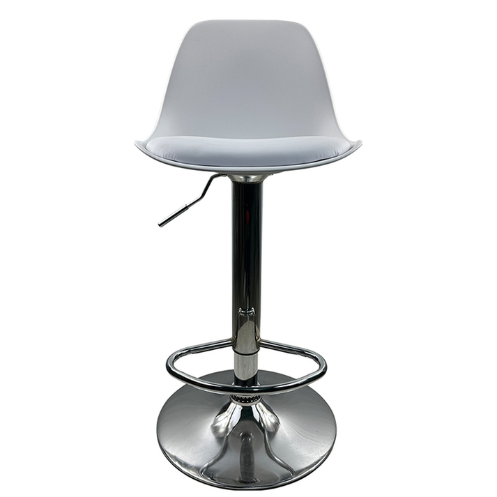 Σκαμπό Bar AMADA Λευκό/Χρώμιο PP/Μέταλλο 41x40x79-89cm