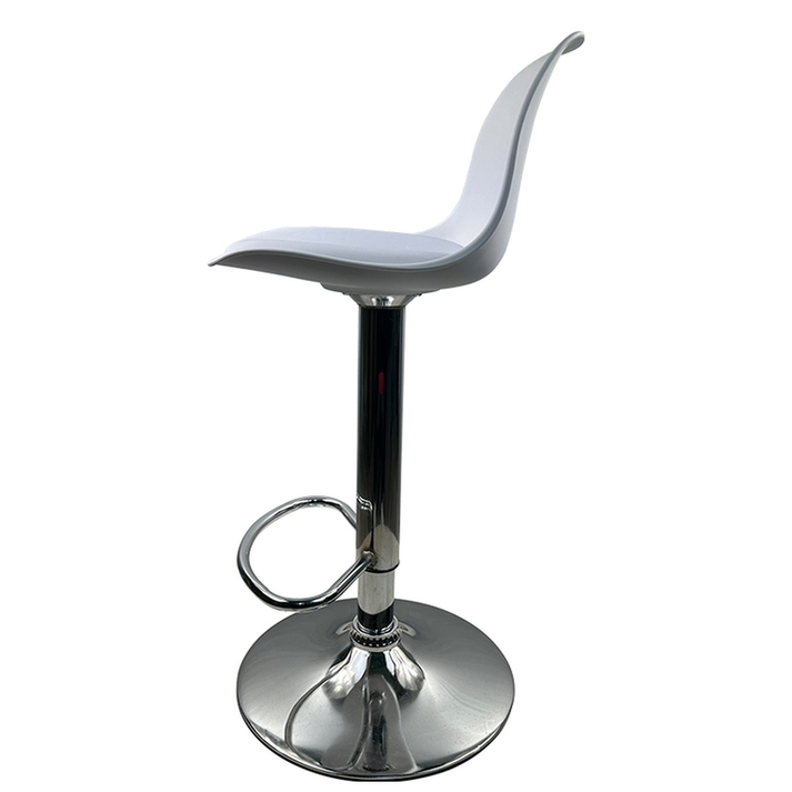 Σκαμπό Bar AMADA Λευκό/Χρώμιο PP/Μέταλλο 41x40x79-89cm