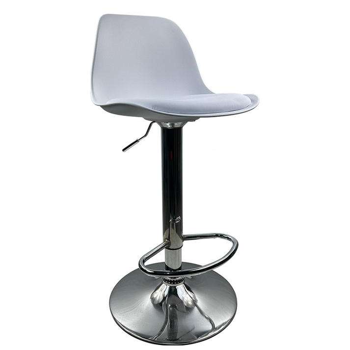 Σκαμπό Bar AMADA Λευκό/Χρώμιο PP/Μέταλλο 41x40x79-89cm