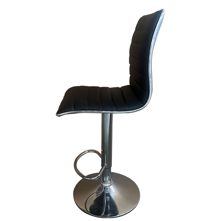 Σκαμπό Bar ENCANTA Μαύρο/Χρώμιο PU/Μέταλλο 41x50x59/94-80/115cm