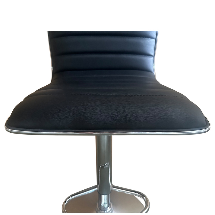 Σκαμπό Bar ENCANTA Μαύρο/Χρώμιο PU/Μέταλλο 41x50x59/94-80/115cm