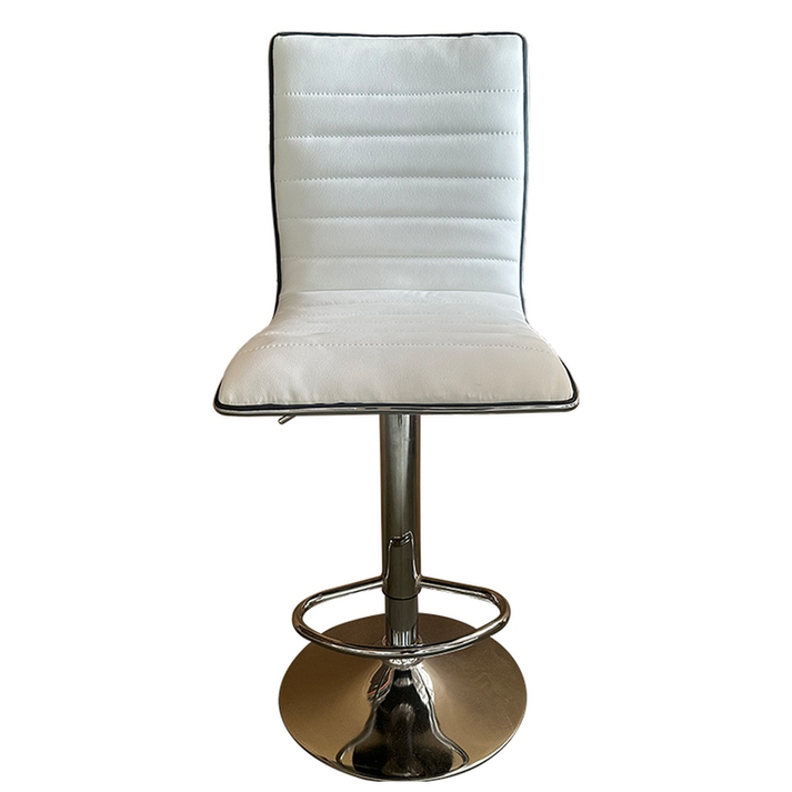 Σκαμπό Bar ENCANTA Λευκό/Χρώμιο PU/Μέταλλο 41x50x59/94-80/115cm