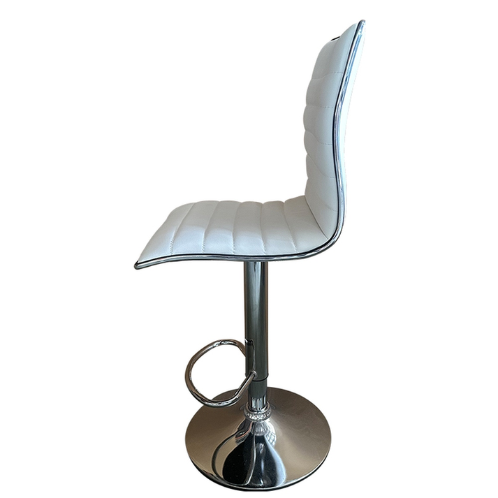 Σκαμπό Bar ENCANTA Λευκό/Χρώμιο PU/Μέταλλο 41x50x59/94-80/115cm