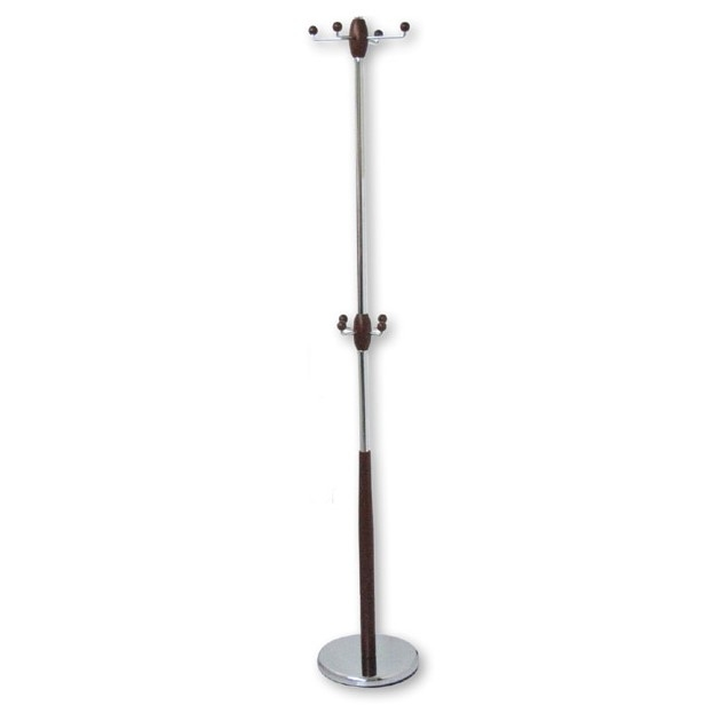Καλόγερος Χρώμιο / Ξύλο Ø29xH176cm