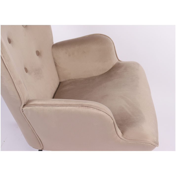 Πολυθρόνα Κουνιστή DARIA Ανοιχτό Καφέ Βελούδο/Μέταλλο/Ξύλο 85x69x90cm