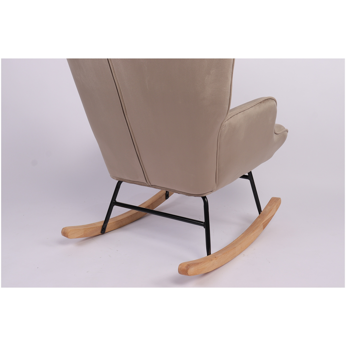 Πολυθρόνα Κουνιστή DARIA Ανοιχτό Καφέ Βελούδο/Μέταλλο/Ξύλο 85x69x90cm