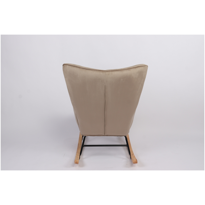 Πολυθρόνα Κουνιστή DARIA Ανοιχτό Καφέ Βελούδο/Μέταλλο/Ξύλο 85x69x90cm