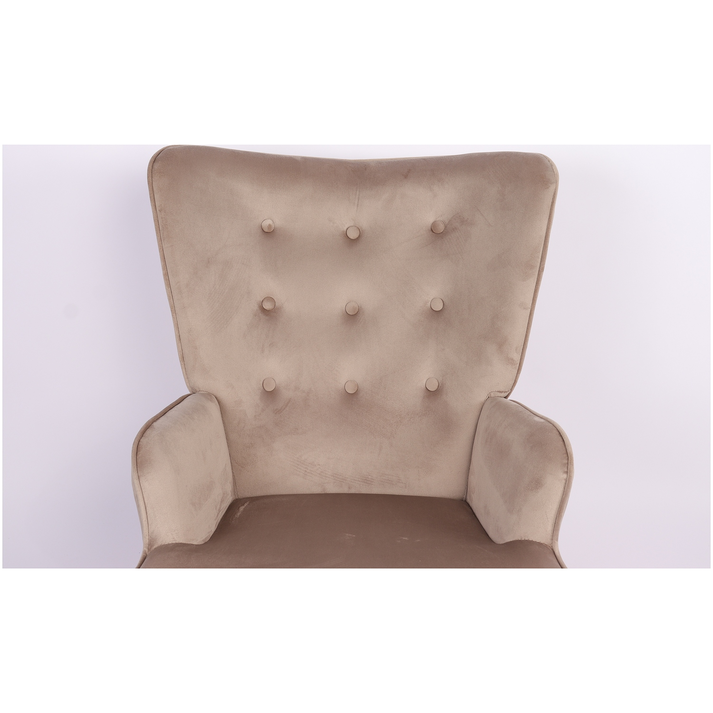 Πολυθρόνα Κουνιστή DARIA Ανοιχτό Καφέ Βελούδο/Μέταλλο/Ξύλο 85x69x90cm