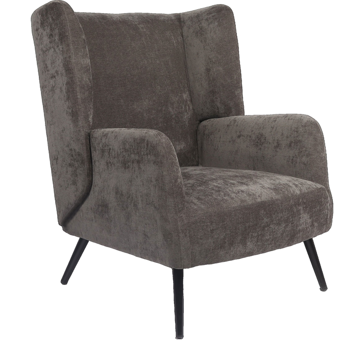 Πολυθρόνα NORA Γκρι Ύφασμα/Μέταλλο 100x80x89cm