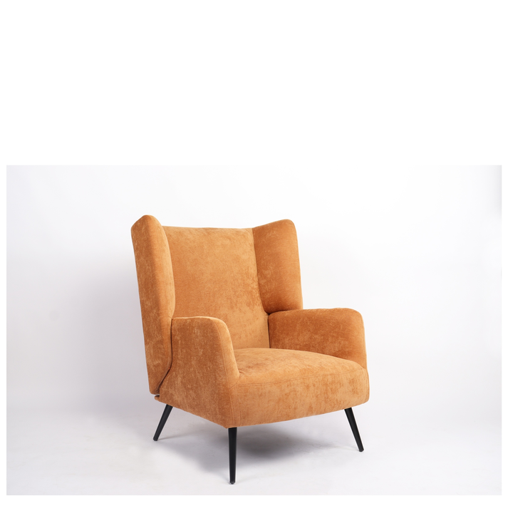 Πολυθρόνα NORA Πορτοκαλί Ύφασμα/Μέταλλο 100x80x89cm