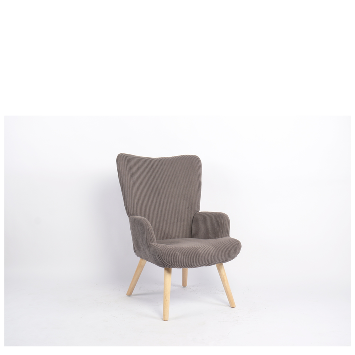 Πολυθρόνα LIRA Γκρι Ύφασμα Κοτλέ/Ξύλο 94.5x64x70.5cm