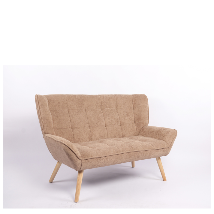 Καναπές NESTO Καφέ Ανοιχτό Ύφασμα/Ξύλο 86x126x78cm