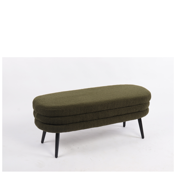 Παγκάκι Ottoman TONDO Πράσινο Ύφασμα Teddy/Μέταλλο 42x112x44cm