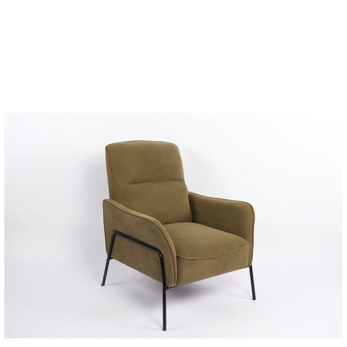 Πολυθρόνα ELAN Πράσινο Ύφασμα Κοτλέ/Μέταλλο 94x77x82cm