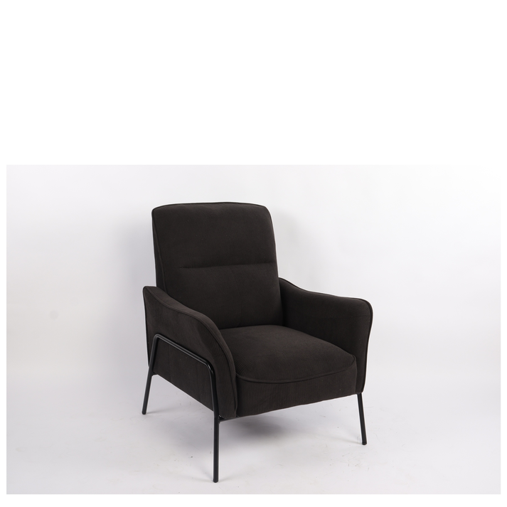 Πολυθρόνα ELAN Μαύρο Ύφασμα Κοτλέ/Μέταλλο 94x77x82cm