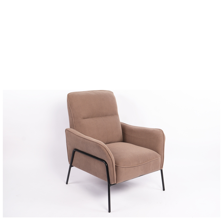 Πολυθρόνα ELAN Taupe Ύφασμα Κοτλέ/Μέταλλο 94x77x82cm